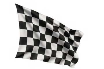 Waving checkered flag signaling victory and success at a finish line during a racing motorsport competition