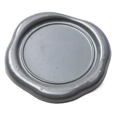 Grey blank wax seal isolated on white background