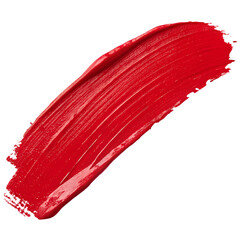 Red paint stroke on white background