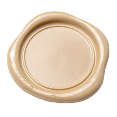 Beige blank wax seal isolated on white background