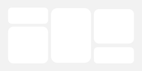 Bento grid layout. Ui Grid layout. Placeholder wireframe. Vector illustration