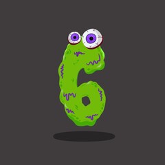 Cartoon Halloween numbers, zombie numbers, 1 to 10 numbers ,evil type, funny scary typeface, spooky monster numbers. Vector Halloween numbers .