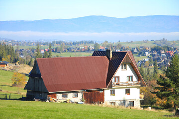 Fototapeta premium Stunning Autumn Scenery of Countryside in Zakopane, Poland