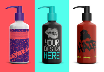 Plastic Pump Bottle Mockup PSD for Shampoo & Lotion Branding