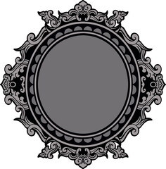  featuring a frame ornament design with classic gray carvings