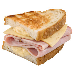 Ham and Cheese Sandwich isolated on white background
