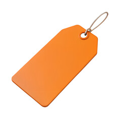 Orange blank price tag isolated on white background