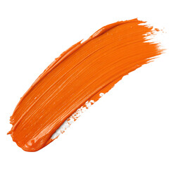 Orange paint stroke on white background