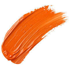 Orange paint stroke on white background