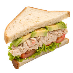 Tuna Sandwich isolated on white background