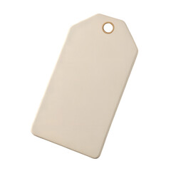 Beige blank price tag isolated on white background