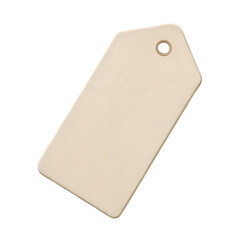Beige blank price tag isolated on white background