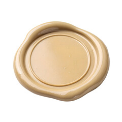 Beige blank wax seal isolated on white background