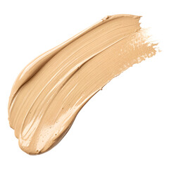 Beige paint stroke on white background