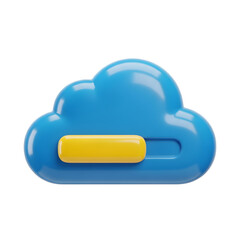 Cloud Computing Slider Switch Control Technology 3D Icon with transparent background