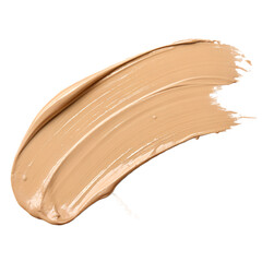 Beige paint stroke on white background