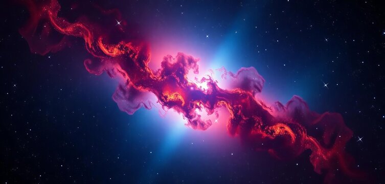Stars forming a vibrant abstract nebula in deep space,  dark,  radiant
