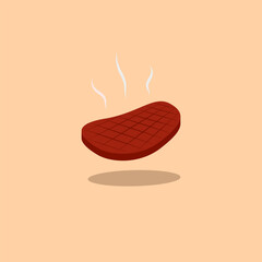 Illustration vector graphic of isolated steak beef grilled.