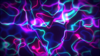 Abstract neon light trails create a mesmerizing and vibrant background effect