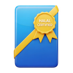 Premium Halal Certified Quality Standard Emblem Icon with transparent background