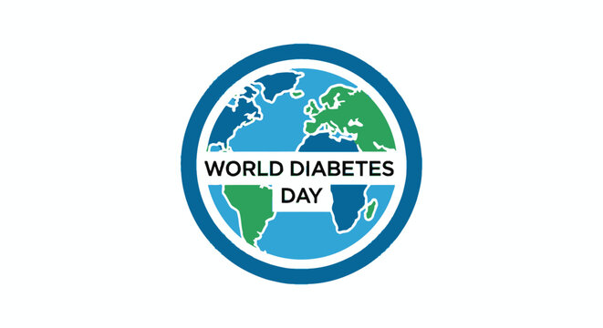 Global awareness campaign highlights World Diabetes Day with impactful earth graphic, promoting health and prevention worldwide.