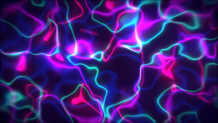 Abstract neon light background with glowing lines and vibrant colors