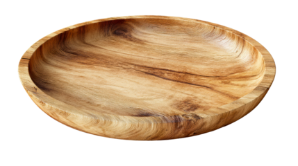 Rustic Wooden Bowl with Visible Grain Detail