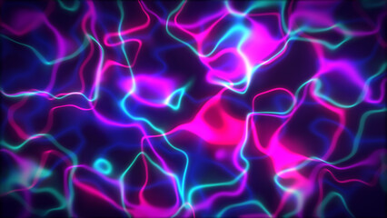 Dynamic neon light background with abstract glowing lines and vibrant colors