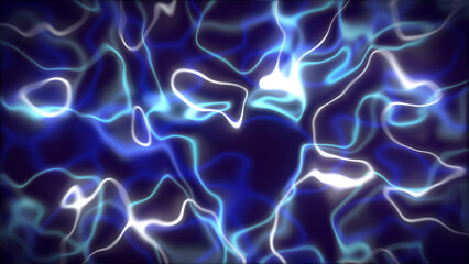 Abstract blue and white light streaks creating a mesmerizing water pattern