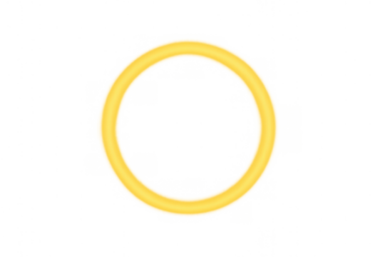 Golden glowing halo ring creating angelic light and purity symbol on transparent background