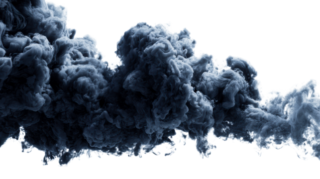 Dark Ink Cloud Exploding in White Water