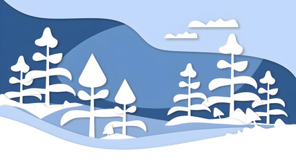 Wintertime snow-covered mountain scenery