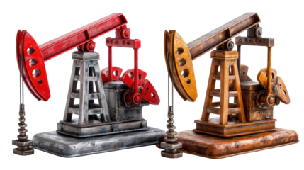 Oil Pump Jacks: A dynamic composition of industrial pump jacks, meticulously rendered and showcasing the essence of industry.  