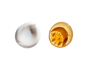  Two skincare cosmetic texture drop variations bundle isolated on transparent background