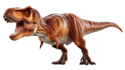 Tyrannosaurus Rex: A powerful and fearsome Tyrannosaurus Rex in striking detail, showcasing its massive size, sharp teeth, and imposing presence.