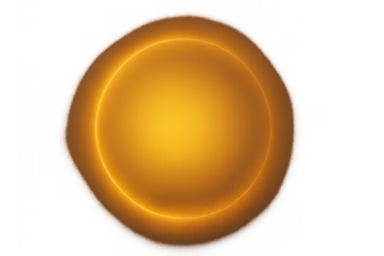 Golden glowing circle with soft light effect, abstract shining design element, transparent background for digital art - Powered by Adobe