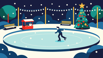 Festive Christmas Ice Skating Night in City Park © asyamusyaffa_