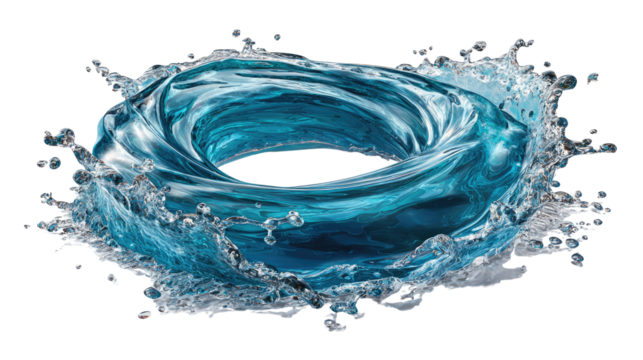 Whirlpool of Azure: A dynamic vortex of water, captured mid-motion, epitomizes the raw power and beauty of the liquid element. Its mesmerizing form draws the viewer in.