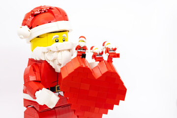 Naklejka premium Hong Kong, November 9 2025: one of Christmas character Santa clause celebrate in Christmas