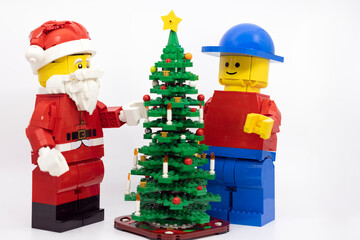 Naklejka premium Hong Kong, November 9 2025: one of Christmas character Santa clause celebrate in Christmas