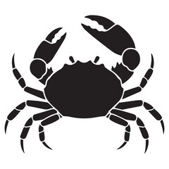 Stylized Black Crab Silhouette With Open Claws animal