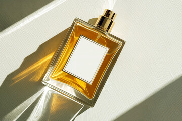 Luxury Perfume Bottle with Golden Liquid Elegant Fragrance Product Photography