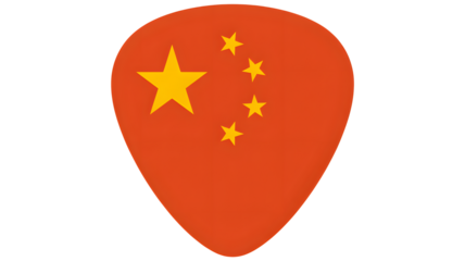 Vibrant guitar pick with China flag for music enthusiasts and patriotic celebrations, perfect for promoting cultural events and national pride