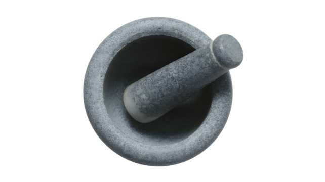 Stone mortar and pestle for holistic wellness, blending herbs and spices for aromatherapy, culinary creations, and natural skincare recipes