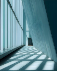 Modern Blue Glass Building Interior