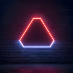 Neon Triangle Glowing Frame