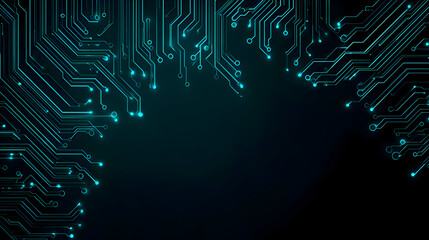 Teal Cyber Circuit Board Background