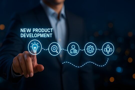 New product development process from idea research design build to launch