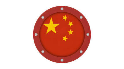 Showcase Chinese pride with this bold emblem, perfect for celebrating heritage or promoting cultural awareness, radiating strength and patriotism.