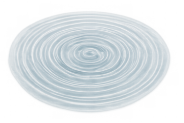 Water ripple surface with concentric light blue waves spreading, clear liquid effect with a transparent background